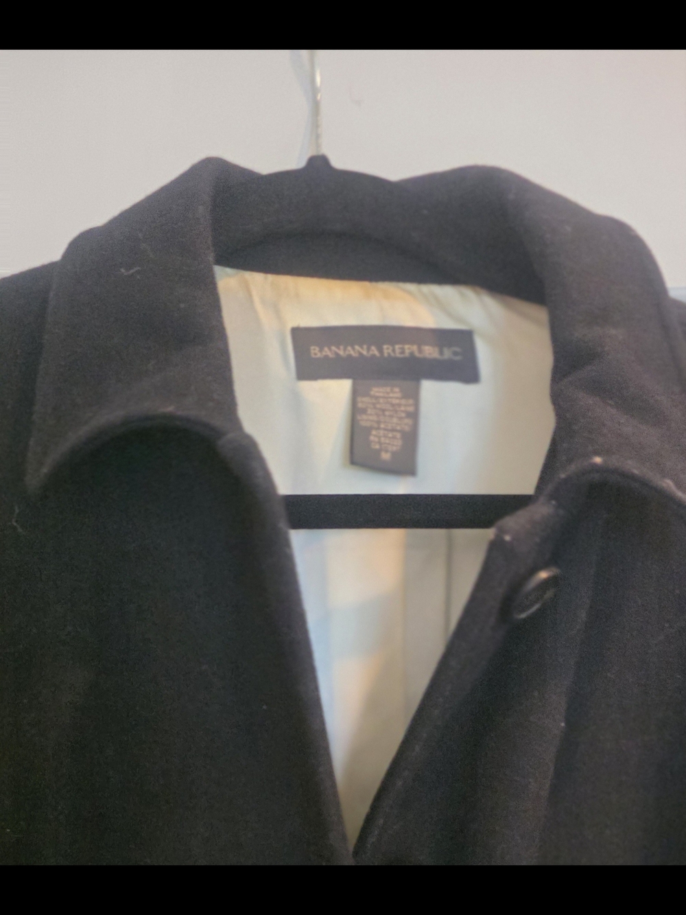 Banana Republic Women's Black Wool Blend Long Coat - Picture 4 of 5
